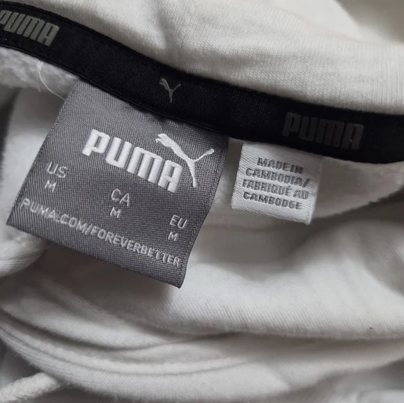 Puma Green and White Camouflage Logo Hoodie Sweatshirt Athletic Style EUC Size M - Picture 12 of 13